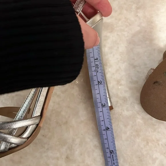 Diane von Furstenberg Silver Heels Size 7.5